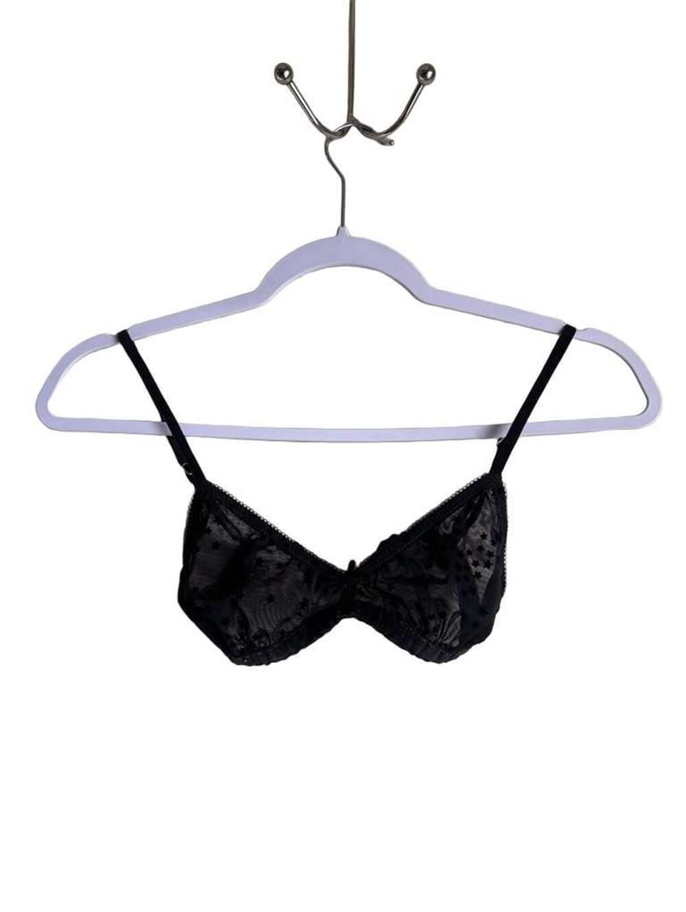 Aerie Bralette Size XS/TP Black Star Mesh Unlined